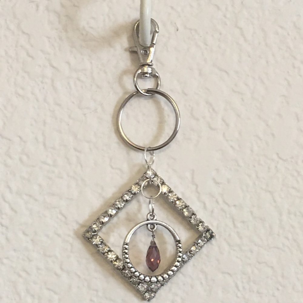 Vintage repurpose salvaged estate gem keychain